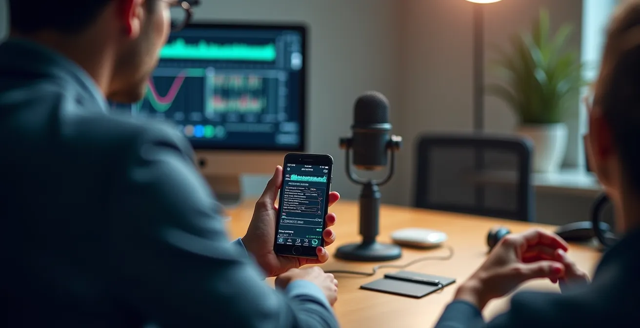 Professionelle Akustikmessgeräte im Einsatz in einem Home-Office